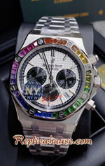 Audemars Piguet Royal Oak Rainbow Diamond White Dial 42mm Replica Watch 11