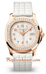 Patek Philippe Luce Gold Diamond White Ladies First Swiss Replica Watch 16