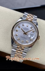 Rolex Datejust 36mm Two Tone Grey Fluted Motif Dial 3235 Swiss VSF Replica Watch 02