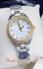Tag Heuer Two Tone Diamond White Dial Ladies 33mm Replica Watch 05