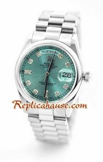 Rolex Day Date Silver Swiss Watch 2