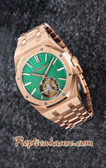 Audemars Piguet Royal Oak Flying Tourbillon Rose Gold Green Dial 41mm Replica Watch 07