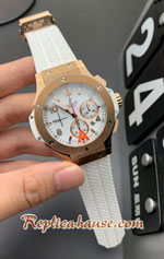 Hublot Big Bang Rose Gold White Dial 45MM Swiss HP Replica Watch 12