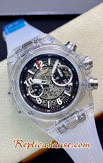 Hublot Big Bang Unico Clear Plexiglass White Dial 45MM Swiss Replica Watch 20