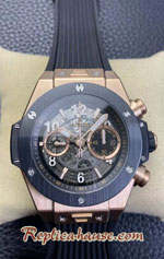 Hublot Big Bang Unico Rose Gold Ceramic Black Dial 44MM Swiss ZF Replica Watch 26