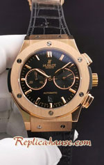 Hublot Classic Fusion Rose Gold Chronograph Black Dial 45MM Swiss Replica Watch 05