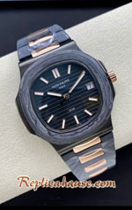 Patek Philippe Nautilus DiW 5711 Rose Gold Ceramic Carbon Swiss DIW Replica Watch 02