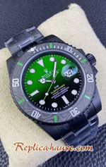 Rolex Submariner DiW Special DLC Coating Carbon Bezel Green Dial 40mm Swiss 3235 VSF Replica Watch 01