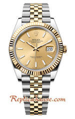 Rolex Datejust 41mm Two Tone Gold Dial Jubilee VSF Swiss Replica Watch 01