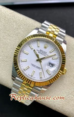 Rolex Datejust 41mm Two Tone White Dial Jubilee VSF Swiss Replica Watch 04