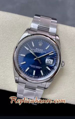 Rolex Datejust 36mm Blue Dial Smooth-Edges VSF Swiss Replica Watch 01