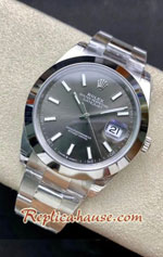 Rolex Datejust 41mm Grey Dial Smooth-Edges VSF Swiss Replica Watch 04