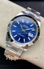 Rolex Datejust 41mm Blue Dial Smooth-Edges VSF Swiss Replica Watch 03