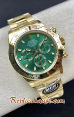 Rolex Daytona Loki Gold Green Dial Swiss BT Replica Watch 06