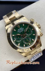 Rolex Daytona Loki Gold Green Dial Swiss Clean Replica Watch 03