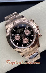 Rolex Daytona Rose Gold Black Dial Swiss BT Replica Watch 05