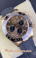 Rolex Daytona Rose Gold Chocolate Panda Rubble Swiss Clean V3 Replica Watch 04