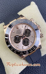 Rolex Daytona Rose Gold Ceramic Rose Gold Dial Rubble Swiss BT Replica Watch 09