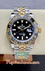 Rolex GMT Masters II Two Tone Black Grey Ceramic Jubilee Swiss AR Replica Watch 01