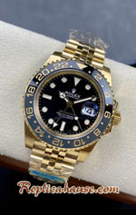 Rolex GMT Masters II Gold Black Grey Ceramic Jubilee Swiss Clean Replica Watch 02