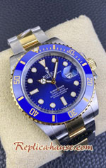 Rolex Submariner Two Tone Gold 3235 Blue Dial 41mm Swiss Clean Replica Watch 04