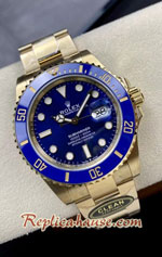 Rolex Submariner Gold 3235 Blue Dial 41mm Swiss Clean Replica Watch 01