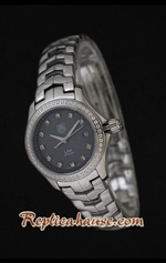 Tag Heuer Link Diamond Mother of Pearl Grey Dial Ladies 26mm Swiss Replica Watch 08