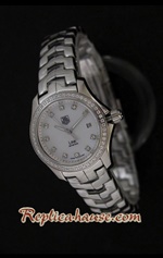 Tag Heuer Link Diamond Mother of Pearl White Dial Ladies 26mm Swiss Replica Watch 07