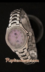 Tag Heuer Link Pink Dial Ladies 26mm Swiss Replica Watch 06
